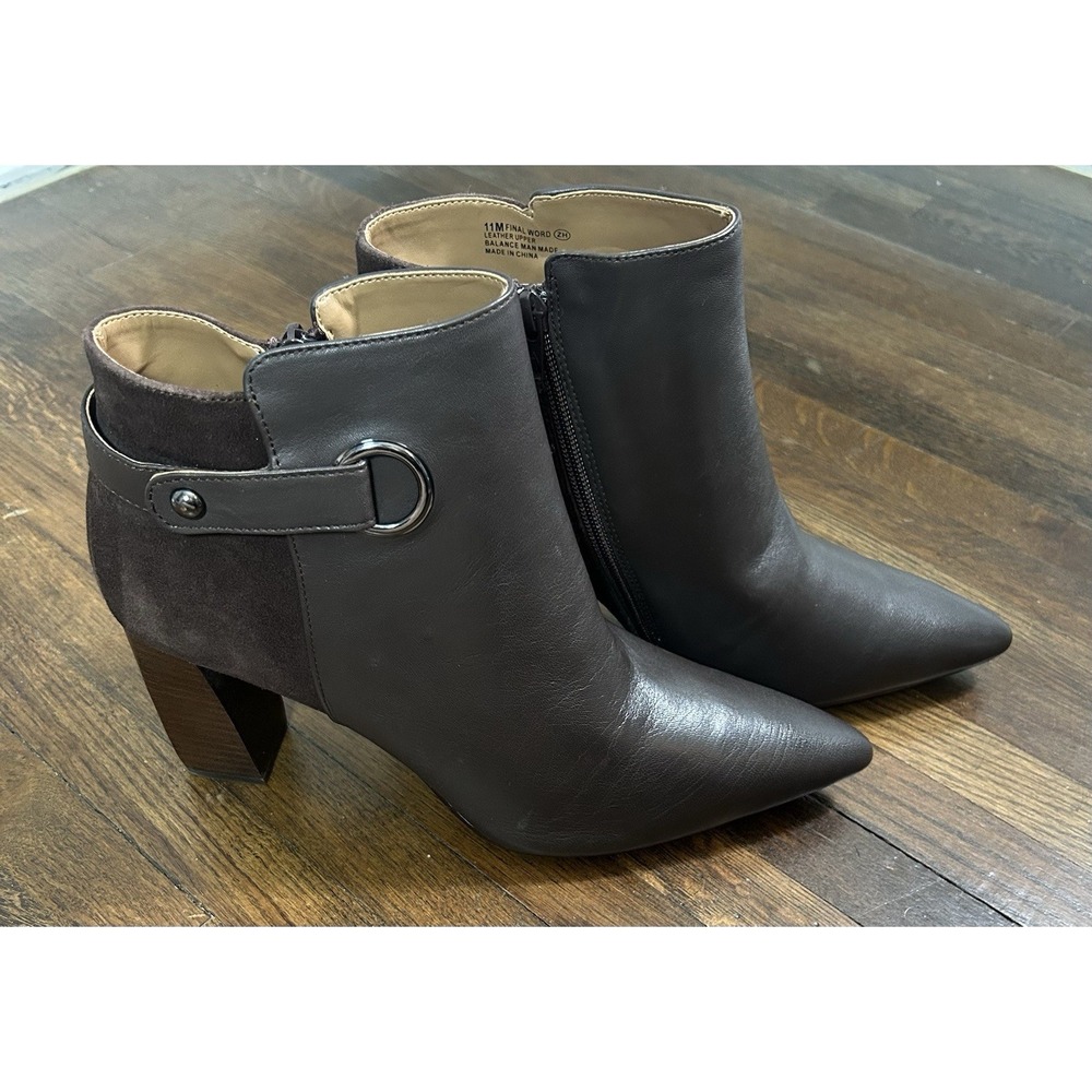 Women's Aerosole Final Word Brown Leather And Suede Boots Size 11 Never‎ Worn
